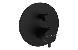 VitrA Root Round Integrated Thermostatic Bath/Shower Mixer Valve - Matt Black